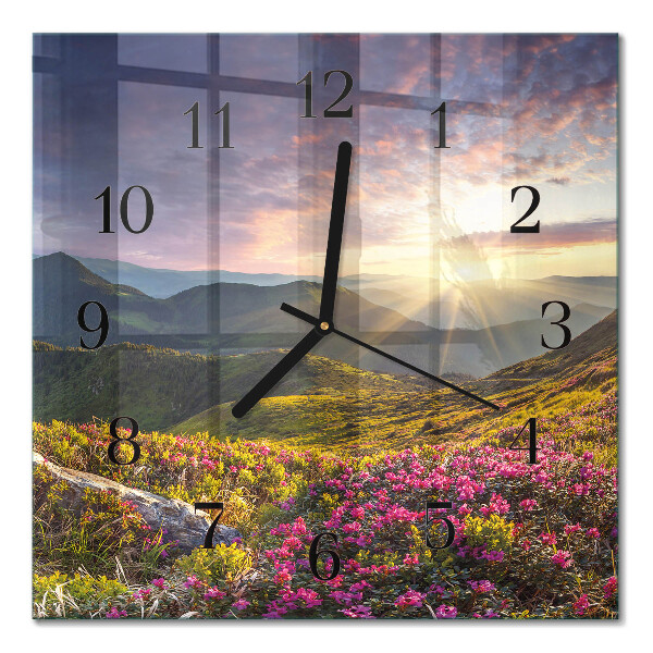 Quadratische wanduhr modern Landschaft