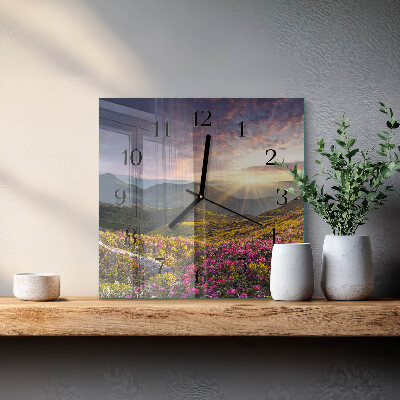 Quadratische wanduhr modern Landschaft