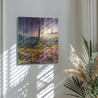 Quadratische wanduhr modern Landschaft