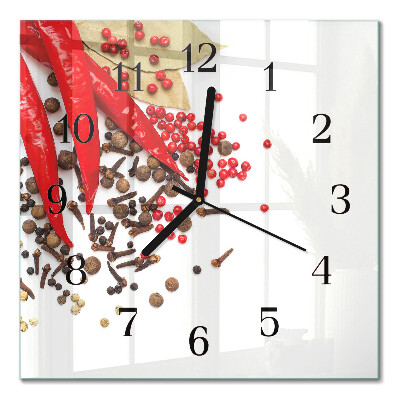 Moderne wanduhr quadratisch Rote Paprika