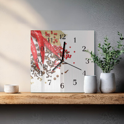 Moderne wanduhr quadratisch Rote Paprika