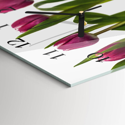 Wanduhr mit motiv quadratisch Tulpen