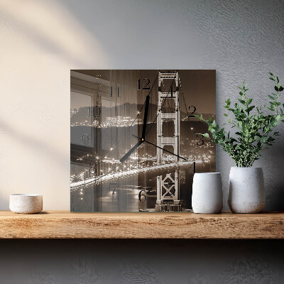 Quadratische wanduhr modern Brücke