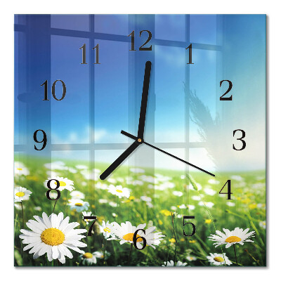 Quadratische wanduhr modern Wiese