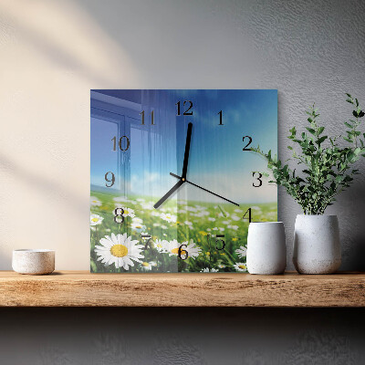 Quadratische wanduhr modern Wiese