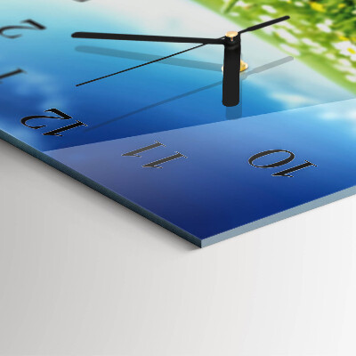 Quadratische wanduhr modern Wiese