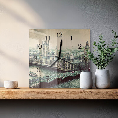 Quadratische wanduhr London