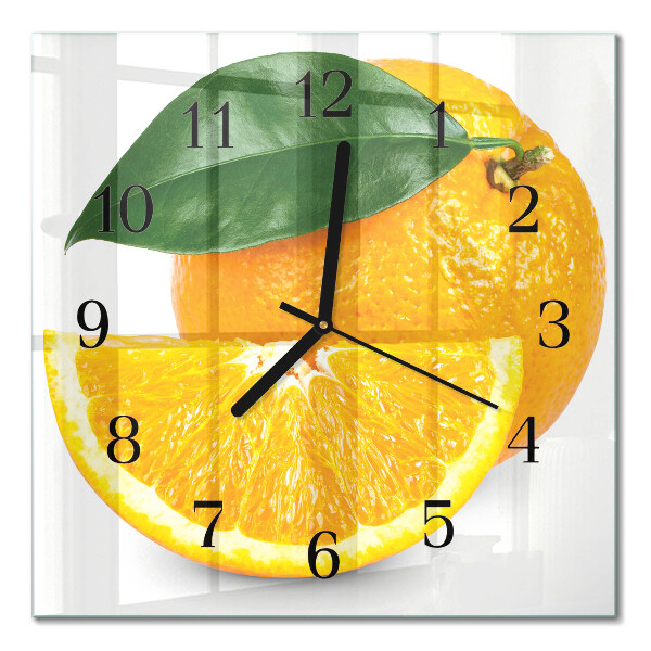 Moderne wanduhr quadratisch Orangen