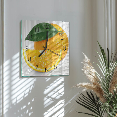 Moderne wanduhr quadratisch Orangen