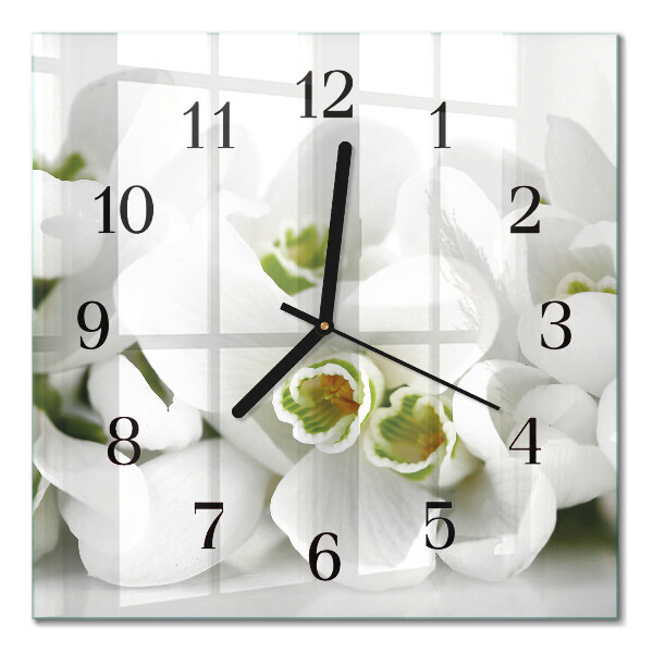 Wanduhr mit motiv quadratisch Blumen