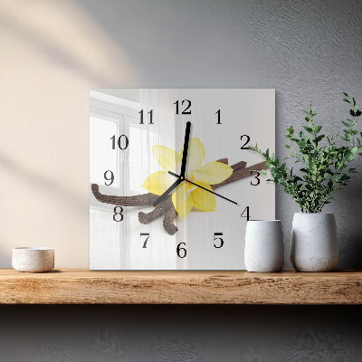 Glasuhr quadratisch Vanilleorchidee