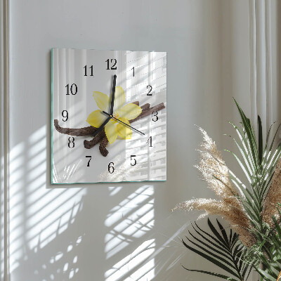 Glasuhr quadratisch Vanilleorchidee