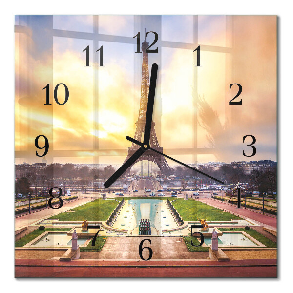 Quadratische wanduhr Eiffelturm