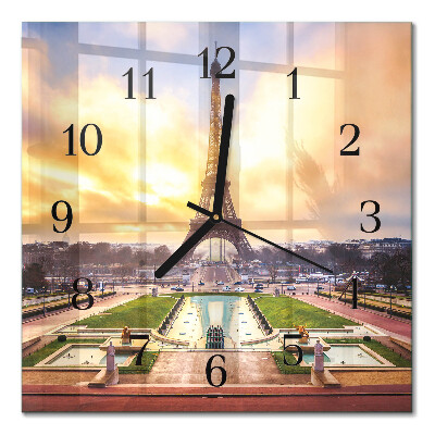 Quadratische wanduhr Eiffelturm