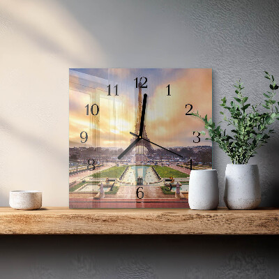 Quadratische wanduhr Eiffelturm