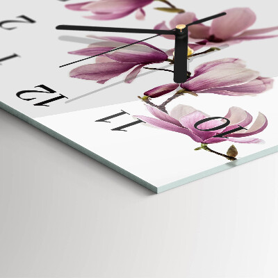 Wanduhr mit motiv quadratisch Magnolie