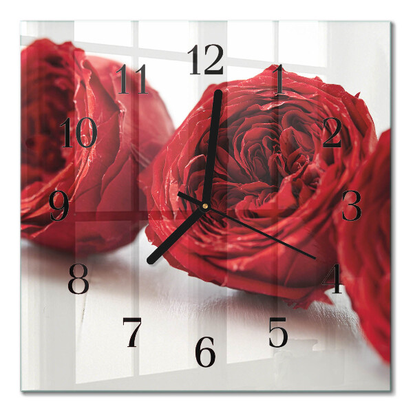 Wanduhr mit motiv quadratisch Blumen