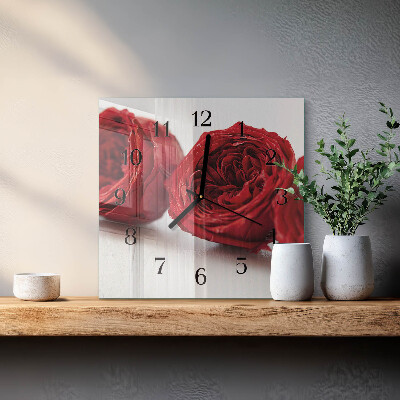 Wanduhr mit motiv quadratisch Blumen