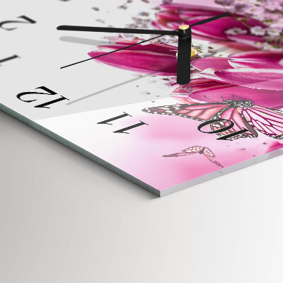 Quadratische wanduhr modern Schmetterling