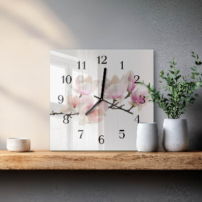 Quadratische wanduhr Magnolie