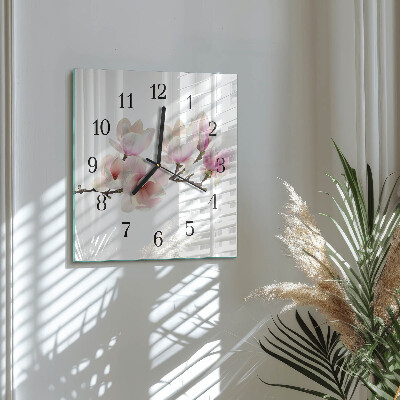 Quadratische wanduhr Magnolie