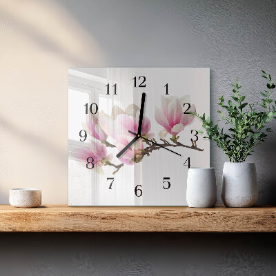 Moderne wanduhr quadratisch Magnolie
