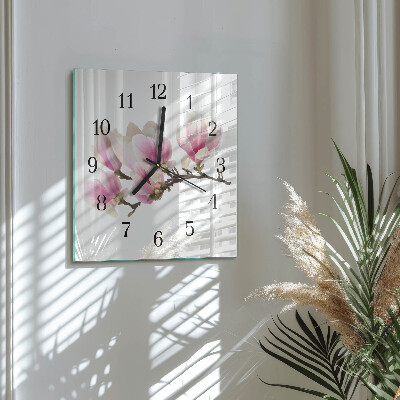 Moderne wanduhr quadratisch Magnolie