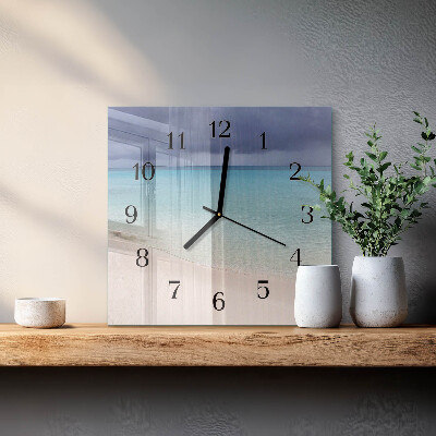 Wanduhr mit motiv quadratisch Strand
