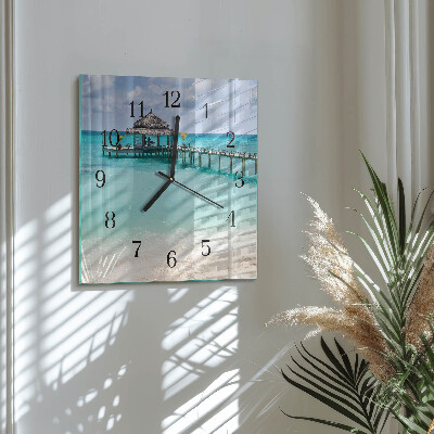 Moderne wanduhr quadratisch Strand
