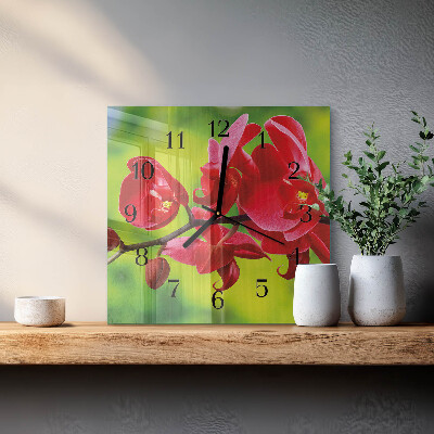 Wanduhr mit motiv quadratisch Orchidee