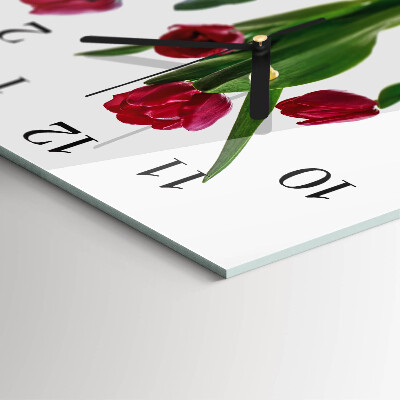 Quadratische wanduhr Tulpen