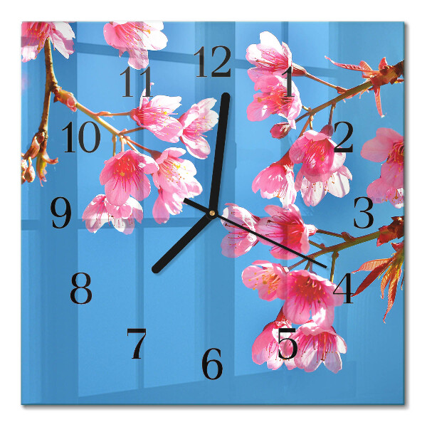 Moderne wanduhr quadratisch Blumen