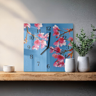 Moderne wanduhr quadratisch Blumen
