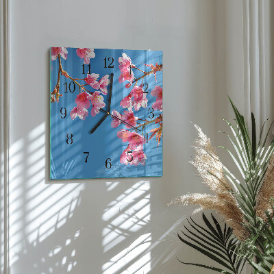 Moderne wanduhr quadratisch Blumen