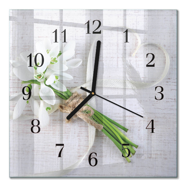 Wanduhr mit motiv quadratisch Ein Blumenstrauß
