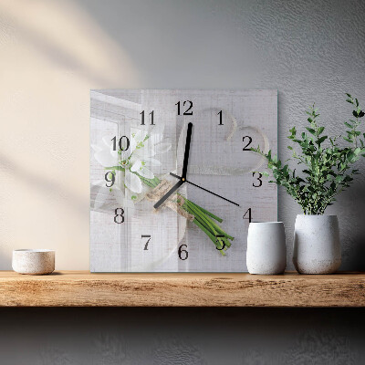 Wanduhr mit motiv quadratisch Ein Blumenstrauß