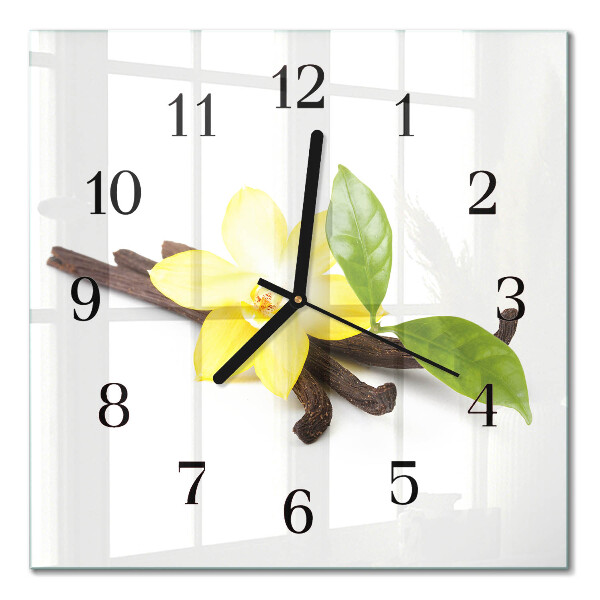 Quadratische wanduhr modern Vanilleorchidee