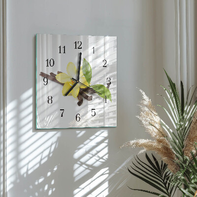 Quadratische wanduhr modern Vanilleorchidee