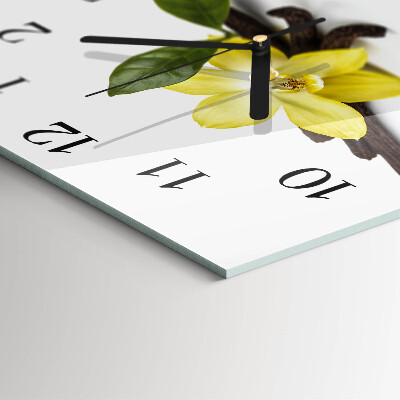 Quadratische wanduhr modern Vanilleorchidee