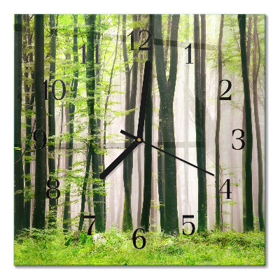 Moderne wanduhr quadratisch Wald