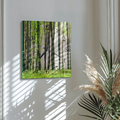 Moderne wanduhr quadratisch Wald