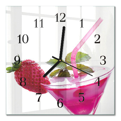 Quadratische wanduhr Cocktail