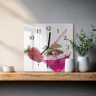 Quadratische wanduhr Cocktail