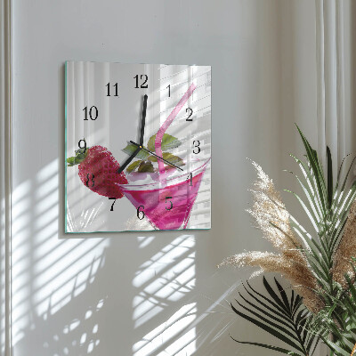 Quadratische wanduhr Cocktail