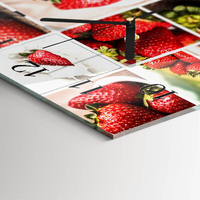 Wanduhr mit motiv quadratisch Erdbeeren