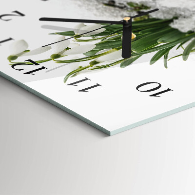 Wanduhr mit motiv quadratisch Schneeglöckchen