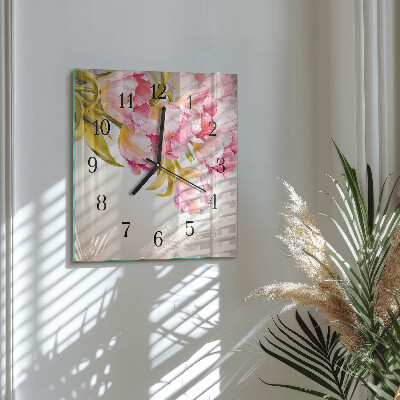 Moderne wanduhr quadratisch Aquarelle