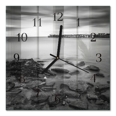 Quadratische wanduhr Flussufer