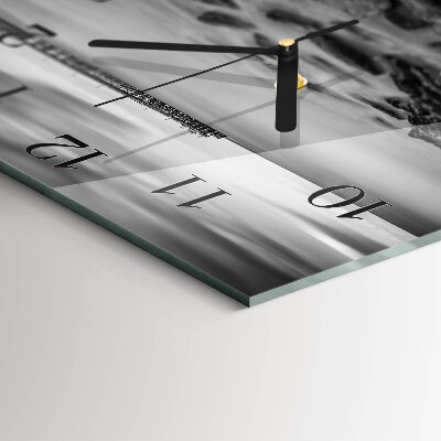 Quadratische wanduhr Flussufer