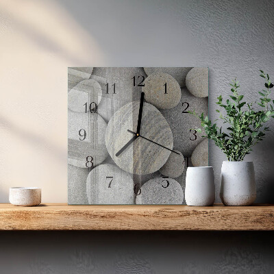 Moderne wanduhr quadratisch Steine